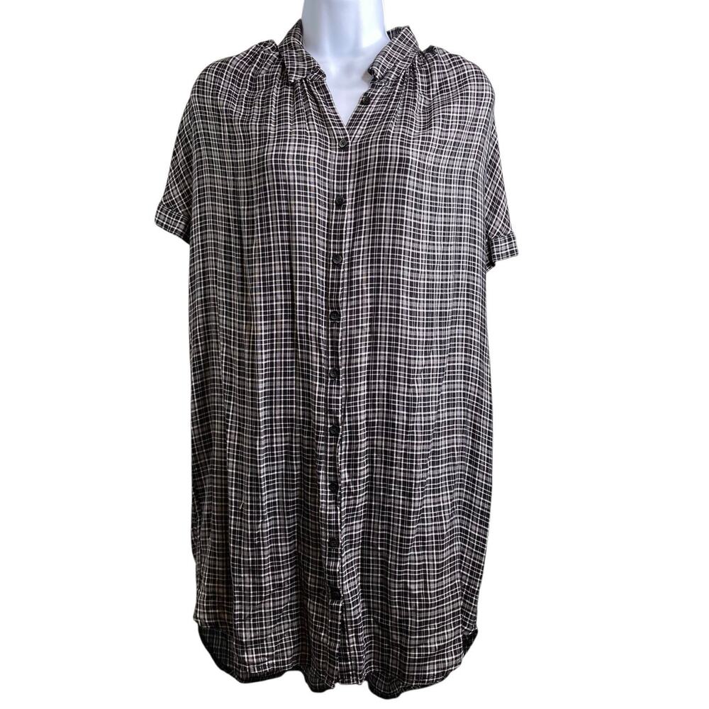 Madewell Black and White Plaid Mini Dress